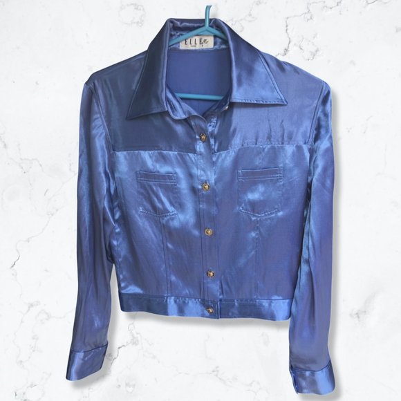 Late '90s Elle Paris Cropped Shirt-Jacket - Size S - Picture 1 of 1